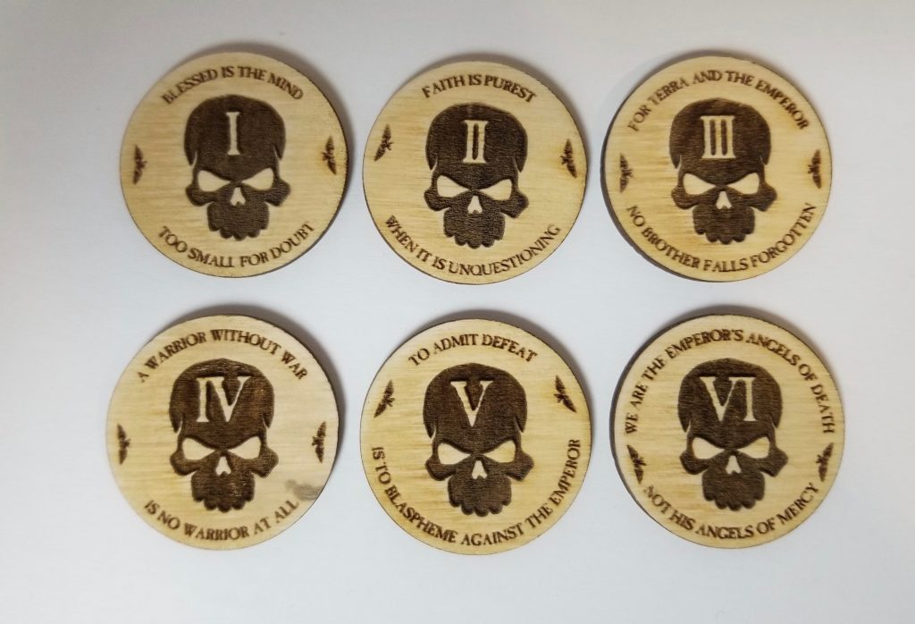 40mm Imperial objective markers for use with Warhammer 40k Northern